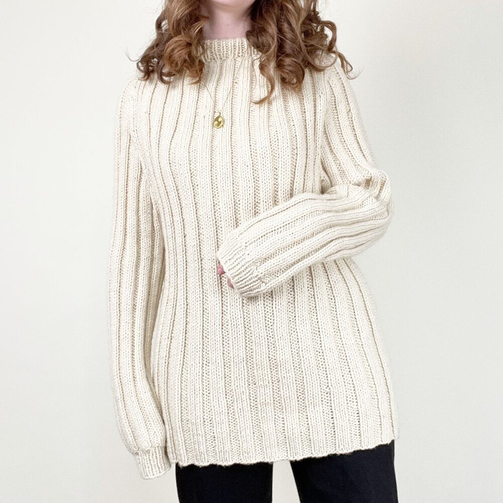 Vintage Hand Knit Oversized Slouchy Loose Fisherman Handmade Chunky Cabincore